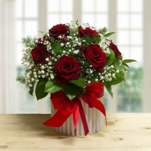 Scatola con 9 Rose rosse