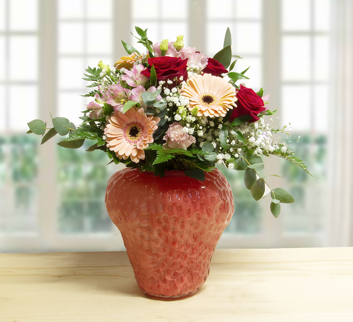 Vaso fragola Rose Rosse